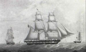 English Two-master Off The Coast Of Dover by William Clark