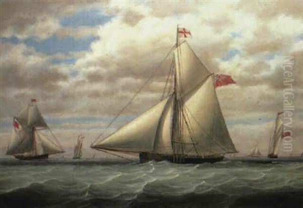 Racing Cutters In The Solent - view 1
