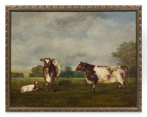 Landscape With Cows, 1857 by Frederick Clarke