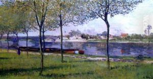 Bords De Seine Animes by Jean Eugene Clary