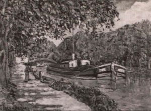 Peniche Sur Le Canal Du Loing--montargis by Adolphe Clary-Baroux