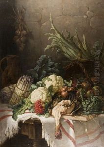 Still Life With Vegetables And Chicken by Eugene Claude