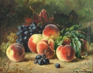 Nature Morte Aux Peches Et Raisins by Eugene Claude