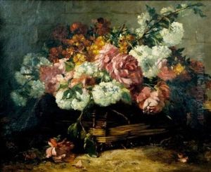 Bouquet De Fleurs Dans Un Panier by Eugene Claude