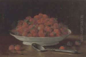 Stilleben Mit Erdbeeren In Porzellanschale by Eugene Claude