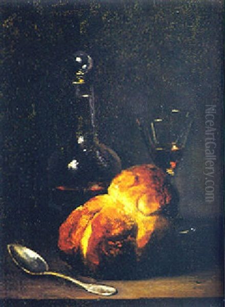 Stilleben Mit Weinglas, Zitrone Und Austern - view 1