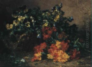 Stilleben Mit Stiefm_tterchen In Einem Weidekorb by Eugene Claude