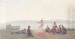 A Camp Fire On The Shore