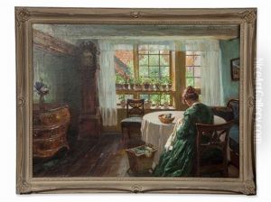 Lady In Interior by Wilhelm Ludwig Heinrich Claudius
