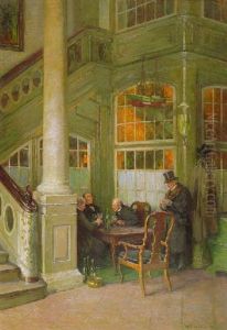Stammtisch In Einem Lubecker Patrizierhaus by Wilhelm Ludwig Heinrich Claudius