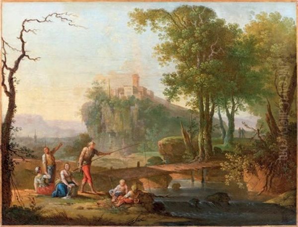 La Peche by Jean Baptiste Charles Claudot