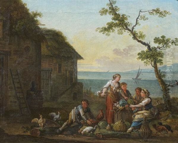 Paysans Devant Une Ferme - view 1