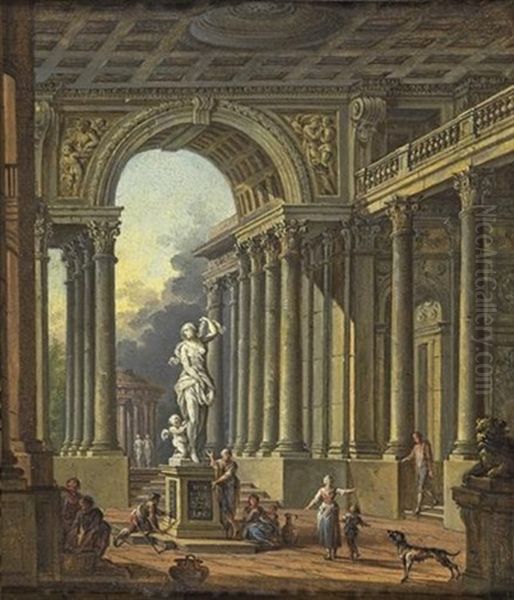 Architecture Classique Avec Personnages (+ Another, Similar; Pair) - view 1