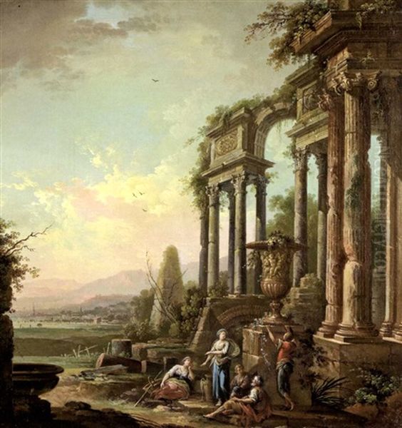 Le Repos Des Bergers Pres De Ruines Antiques - view 1