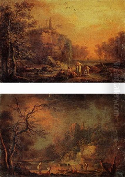 A River Landscape With Peasants In The Foreground - view 1