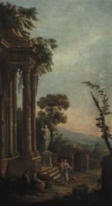 Paysage Avec Ruines De Palais Imaginaire Et Personnages Paysage Avec Ruines De Palais Imaginaire Et Personnages