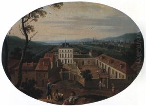 Vue D'un Chateau En Perspective Des Environs De Nancy