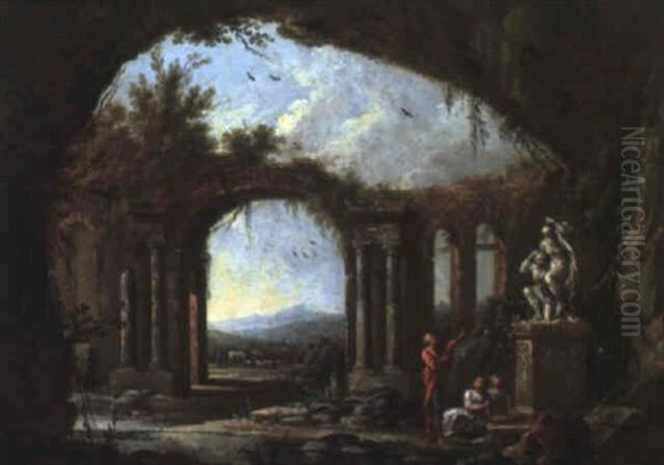 Paysage Aux Ruines Antiques - view 1