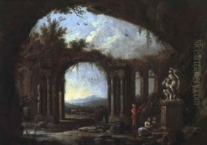 Paysage Aux Ruines Antiques by Jean Baptiste Charles Claudot