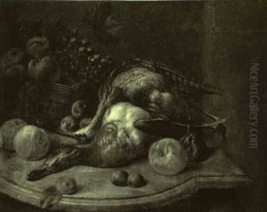 Nature Morte Aux Fruits Et Canard by Jean Baptiste Charles Claudot