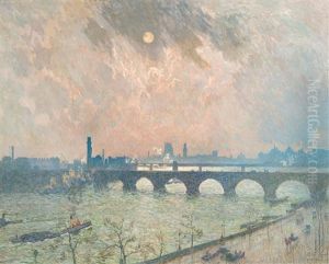 The Thames And Waterloo Bridge In London (1918) by Emile Claus