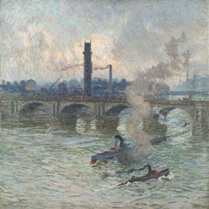 Brume, Vapeur Et Fumee Sur La Tamise by Emile Claus
