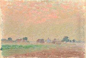 Prairie Aux Meules Et Maisons by Emile Claus