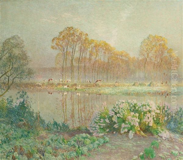 Landscape With Pond And Blooms - view 1