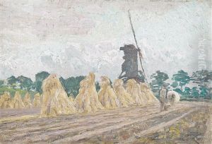 Paysage Estivale Avec Laboureur by Emile Claus