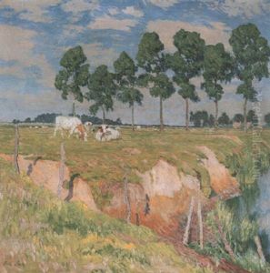 La Berge Rangee (juillet) by Emile Claus