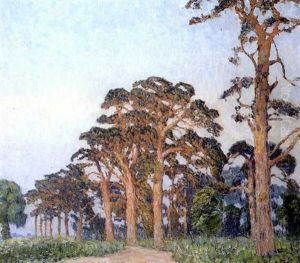 Landschap Met Pijbomen Te Slough by Emile Claus