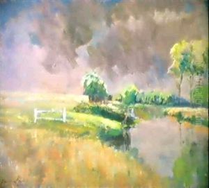 Orage Sur La Lys by Emile Claus