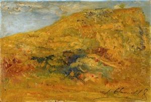 Untitled (landscape) (+ Another, Oil On Card; 2 Works) by Joaquin Clausell