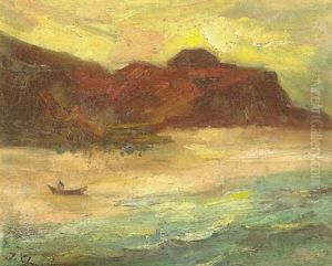 Landschaft Mit Ruderboot Landschaft Mit Ruderboot