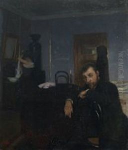 Portait Of The Danish Artist P.s. Kroyer And A Female Model