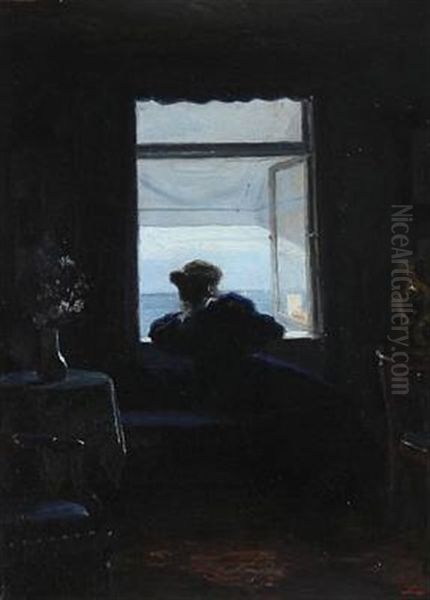 Interior With A Woman Looking Out The Window - view 1