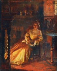 Young Woman At The Fireplace Young Woman At The Fireplace