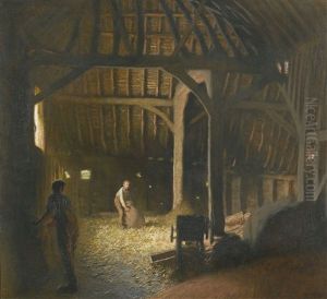 The Barn At Deers Farm by Sir George Clausen