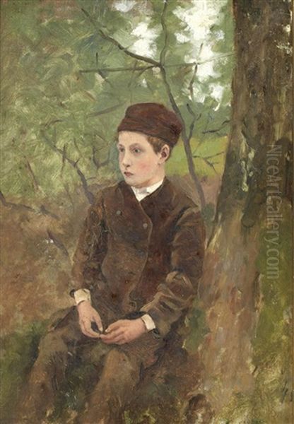 Portrait De Jeune Garcon Assis (+ Patsage, Verso) - view 1