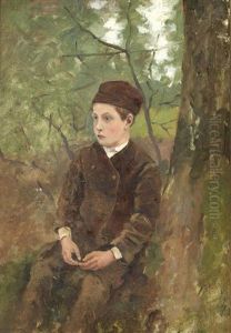 Portrait De Jeune Garcon Assis (+ Patsage, Verso)