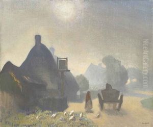 Village Inn, Misty Morning by Sir George Clausen