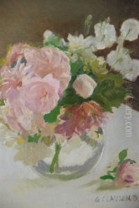 Floral Still Life In Glass Vase by Sir George Clausen