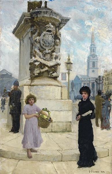 The Flower Seller, Trafalgar Square - view 1