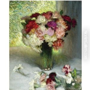 Carnations And Pinks by Sir George Clausen