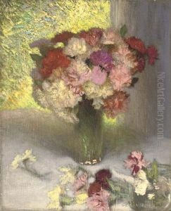 Carnations And Pinks by Sir George Clausen