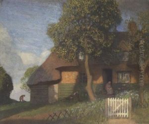 Clark's Cottage, Duton Hill, Essex, Evening by Sir George Clausen