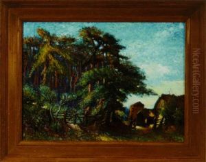 Woodland Landscape With Barn by Sir George Clausen