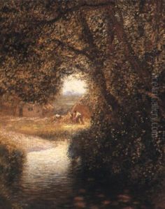 Haymakers By The Stream by Sir George Clausen