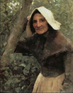 An Old Woman, North Lincolnshire by Sir George Clausen