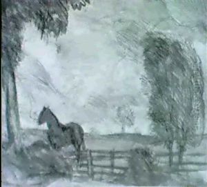 Horse In A Landscape by Sir George Clausen